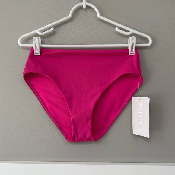 NWT Athleta High Rise Swim Bottom in Pop Pink - Picture 3 of 8